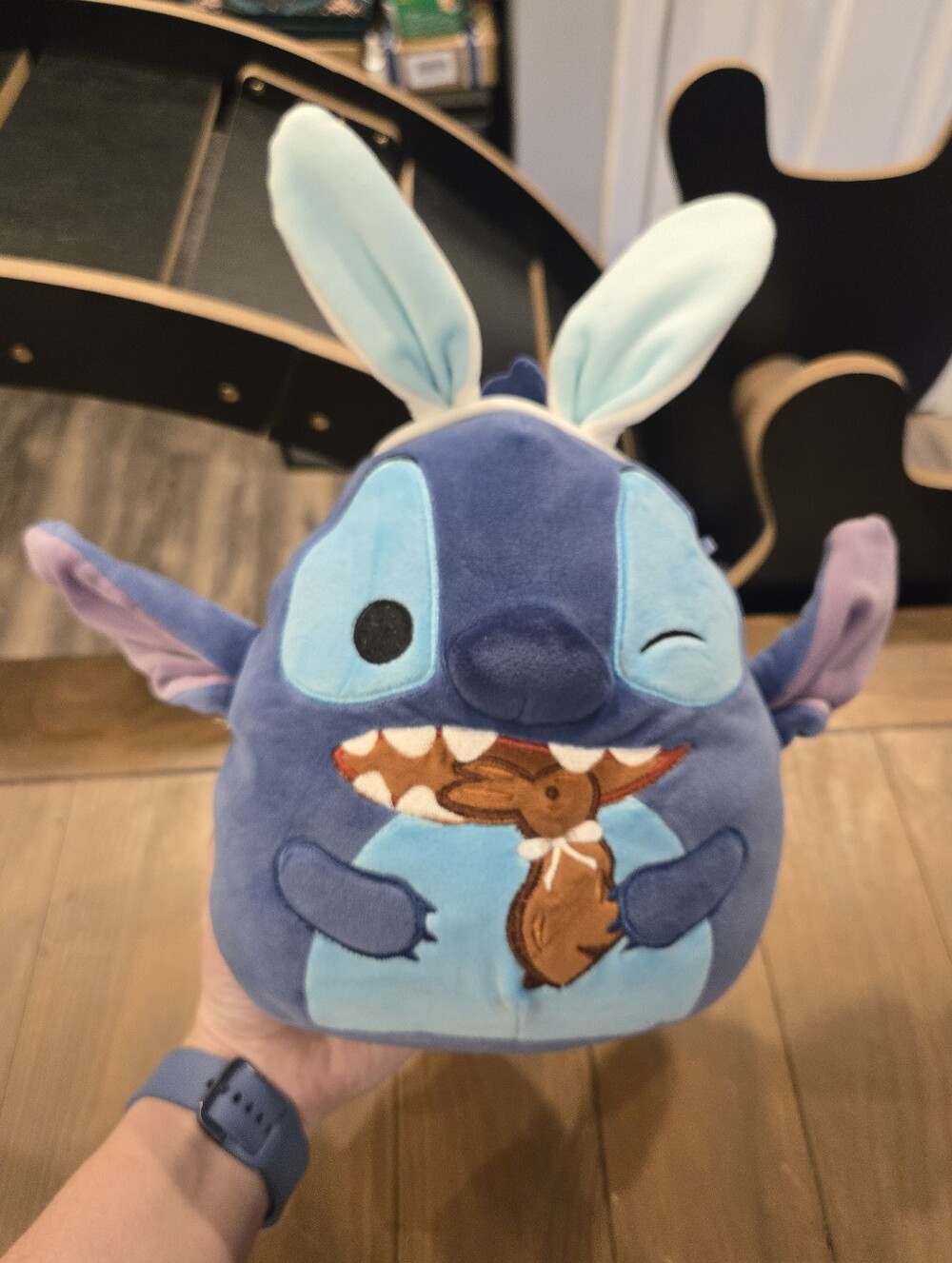 Squishmallows Disney Lilo And Stitch Easter Bunny Blue Stitch Plush